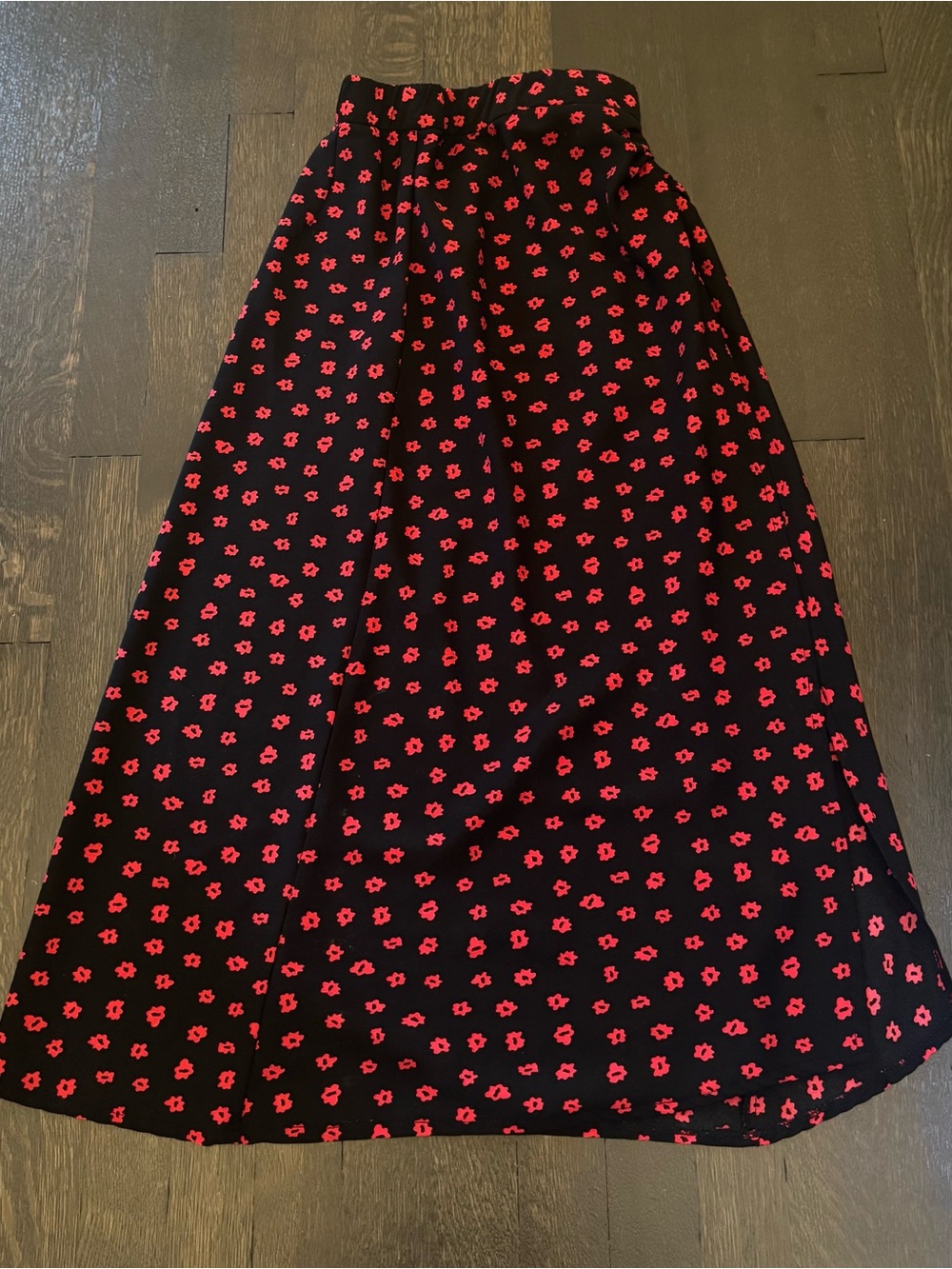 Princess Polly Midi Skirt With Slit Size 4 Flower Print